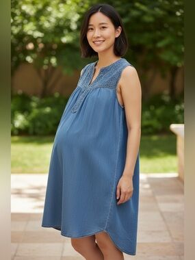Liz Lange Maternity Denim Tunic Dress S